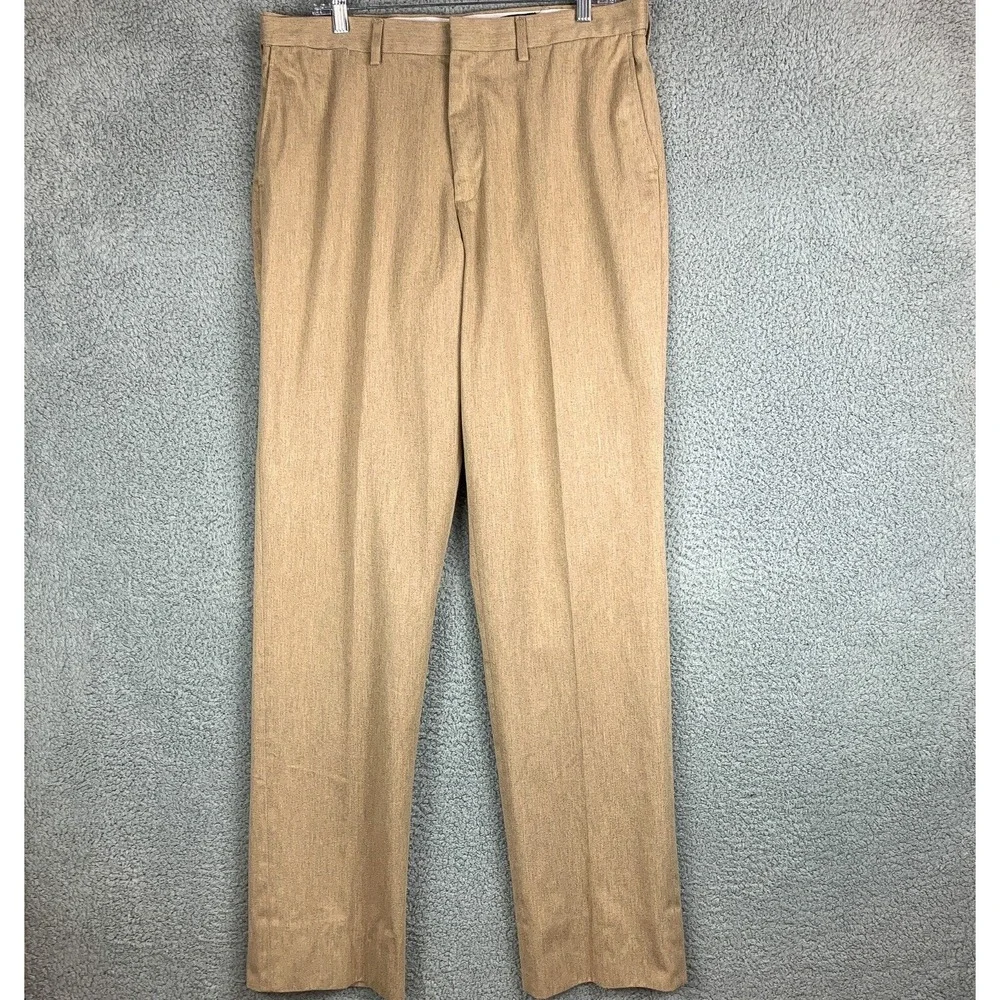 Lands End Pants Mens 34 Tan Traditional‎ Fit Straight Chino Business Casual Work